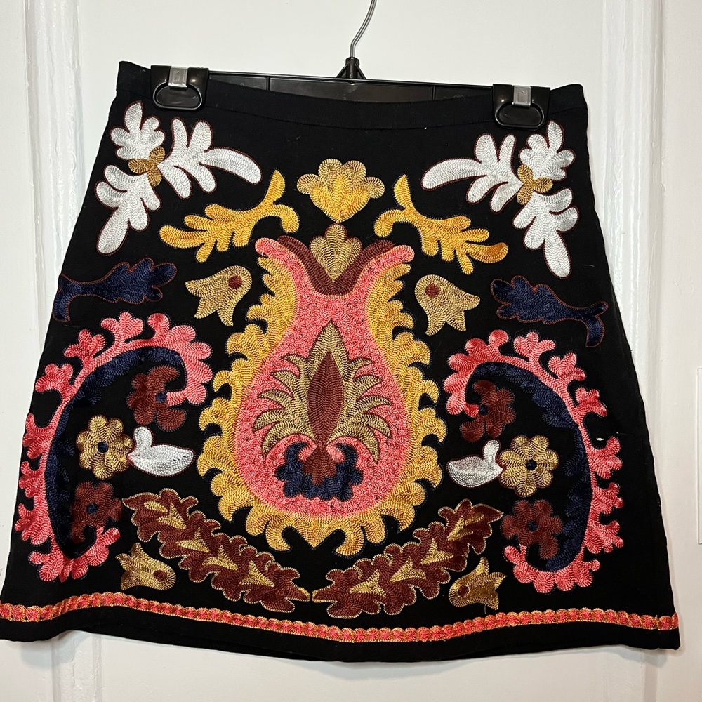 Fully embroidered mini skirt